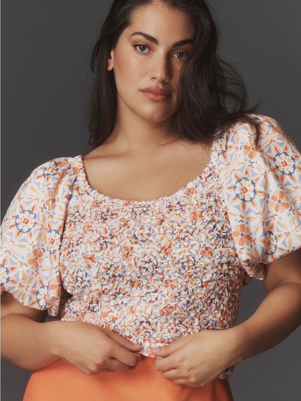 Anthropologie  Dolan off Shoulder Textured Puff-Sleeve Top